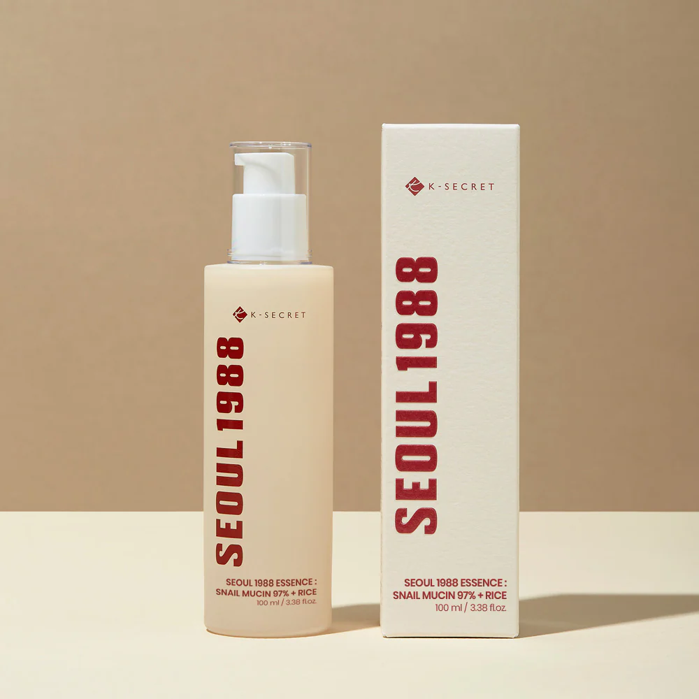 1_7c3eb770-f61c-4825-829c-8f530d465420_1080x K-Secret Seoul 1988 Essence: Snail Mucin 97% + Rice 100ml - Image 1