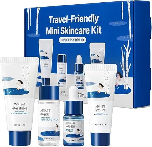 61p2QuMPtxL._AC_SX522_ ROUND LAB BIRCH JUICE TRIAL KIT (CLEANSER 30ML+TONER 20ML+AMPOULE 10ML+CREAM 20ML) - Image 1